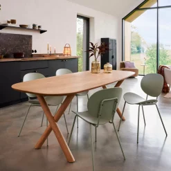 CASA Acacia Mesa De Comedor Con Patas En X Hot