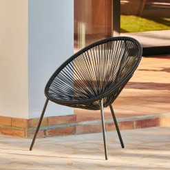 CASA Acapulco Silla Lounge Negro Hot