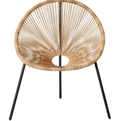 CASA Acapulco Silla Lounge Negro, Natural Outlet