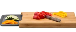 CASA Bamboo Tabla Para Cortar Con Recipiente Gris, Natural Best
