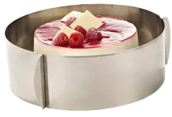 CASA Caramella Molde Anillo Tarta Ajustable Plateado New
