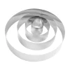 CASA Damier Anillo Para Tarta Juego De 4 Plateado New