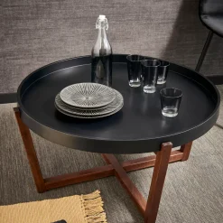 CASA Draco Mesita De Salon Negro, Marron Hot