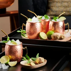 CASA Fancy Canas Para Coctel Con Cepillo Dorado Online