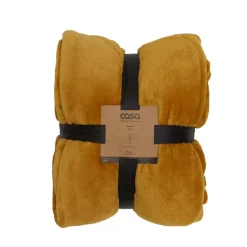 CASA Flanella Manta Amarillo Oscuro Outlet