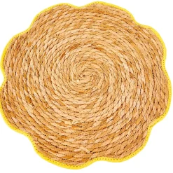 CASA Flower Mantel Individual Amarillo Amarillo New