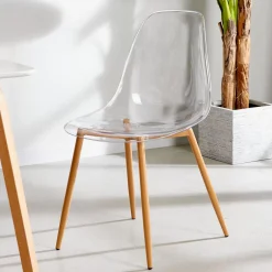CASA Ice Silla De Comedor Transparente, Natural Hot