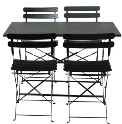CASA Imperial Conjunto Bistro Rectangular Negro Best