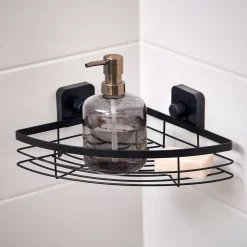 CASA Industria Rinconera Para Ducha Con Ventosas Negro Discount