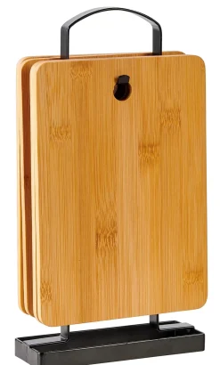 CASA Industria Tablas De Pan Con Soporte Negro, Natural Hot