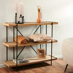 CASA Maine Estanteria De Pared Negro, Natural Outlet