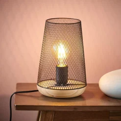 CASA Mesh Lampara De Mesa Negro