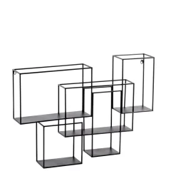 CASA Multo Estanteria Para Colgar Negro Discount