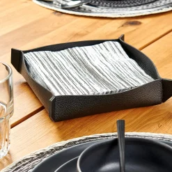 CASA Nappa Servilletero Negro Outlet