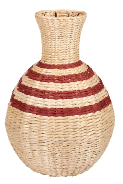 CASA Nepal Florero Marron, Natural, Rojo Oscuro New