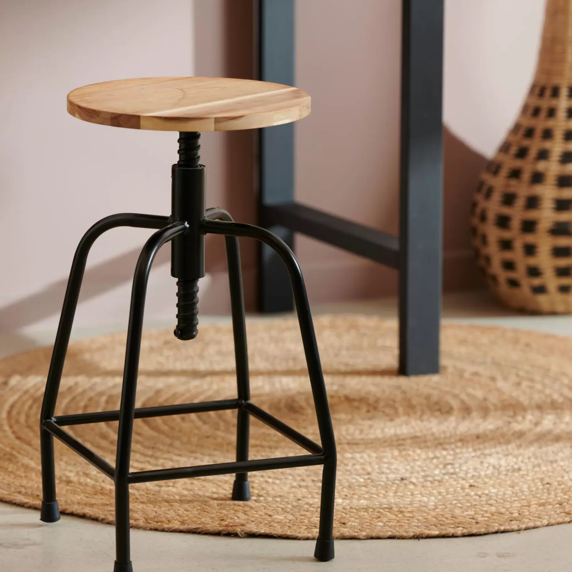 CASA New Bedford Taburete Negro, Natural Online