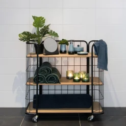 CASA Oslo Con Ruedas 3 Baldas Negro, Natural Clearance