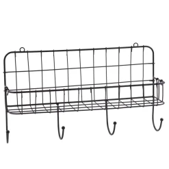 CASA Oslo Organizador Cocina Con Ganchos Negro Discount