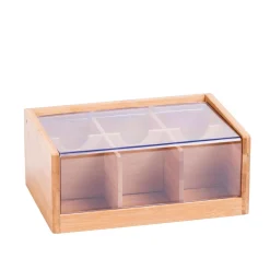 CASA Panda Caja Para Te 6 Compart. Transparente, Natural Outlet