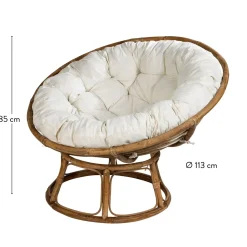 CASA Papasan Silla Natural, Blanco Apagado Hot