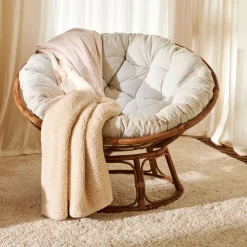 CASA Papasan Silla Natural, Blanco Apagado Hot