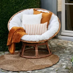 CASA Papasan Silla Natural, Blanco Apagado Hot