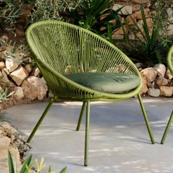 CASA Papayo Silla Lounge Con Cojin Verde Clearance