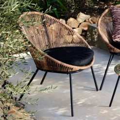 CASA Papayo Silla Lounge Con Cojin Natural Hot