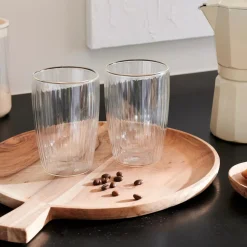 CASA Pausa Vaso De Doble Pared Juego De 2 Transparente New