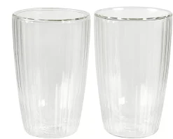 CASA Pausa Vaso De Doble Pared Juego De 2 Transparente Hot