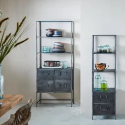 CASA Pharma Estanteria De Pared Con 4 Cajones Negro Clearance