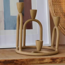 CASA Rings Candelabro Para 4 Velas Marron Claro Online