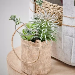 CASA Rope Planta Artificial Macetero Colg Natural Outlet