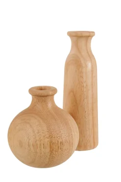 CASA Rubberwood Florero Decorativo Natural