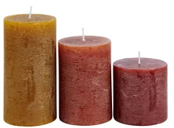 CASA Rustic Velas Juego De 3 Marron, Rojo, Verde Outlet