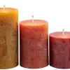 CASA Rustic Velas Juego De 3 Verde, Crema, Morado Claro Outlet