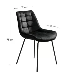 CASA Silka Silla De Comedor Negro Clearance