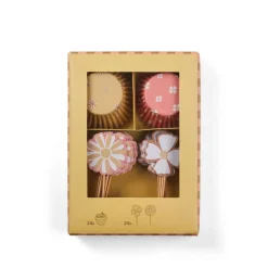 CASA Springtime Juego Para Cupcakes Juego De 48 Menta, Morado Claro New