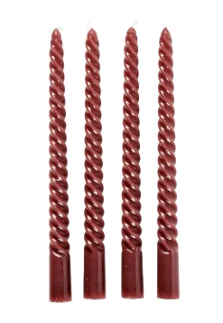 CASA Twist Velas Retorcidas Juego De 4 Rojo Online