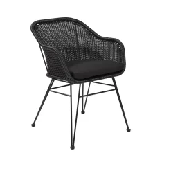 CASA Vienna Silla De Comedor Asiento Negro New