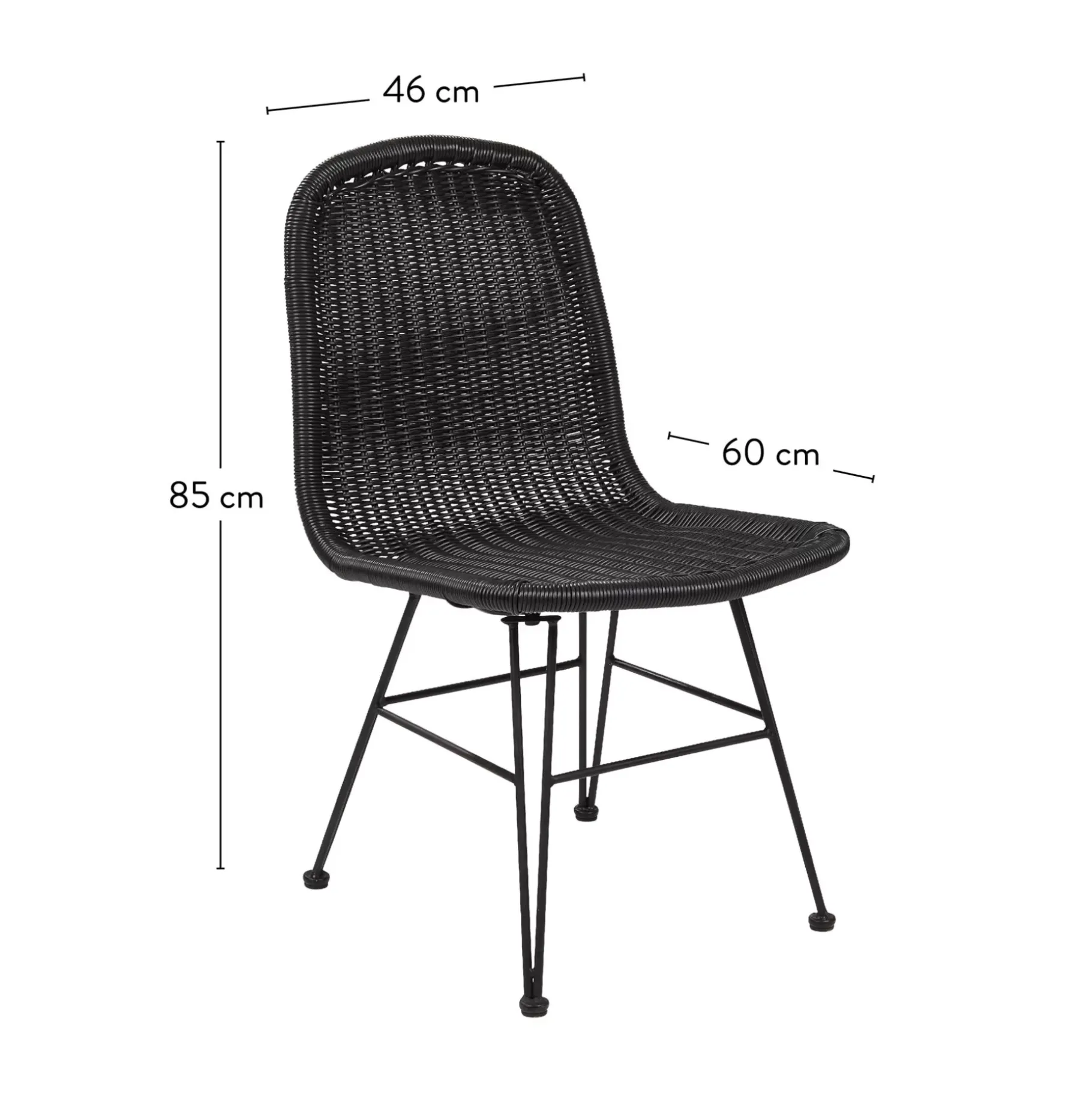 CASA Vienna Silla De Comedor Negro New