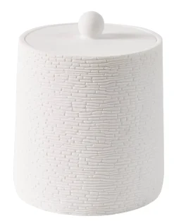 CASA White Elegance Soporte De Algodones Con Tapa Blanco Hot