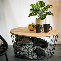 CASA Wire Xl Mesa Auxiliar Xl Negro, Natural Sale