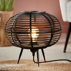 CASA Zanzi Lampara De Mesa E27 Negro Hot