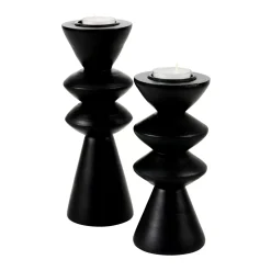 CASA Zigzag Soporte Para Vela Pequena Negro Outlet